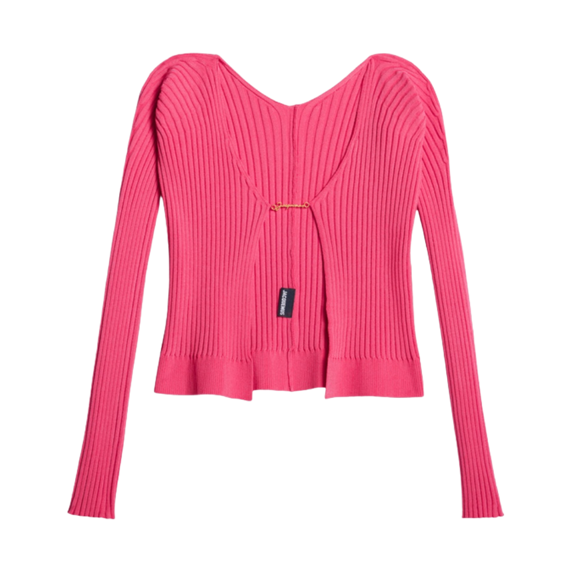 (W) 자크뮈스 라 마이유 프랄루 마이크로 참 로고 가디건 핑크((W) Jacquemus La Maille Pralu Micro Charm Logo Cardigan Pink)
