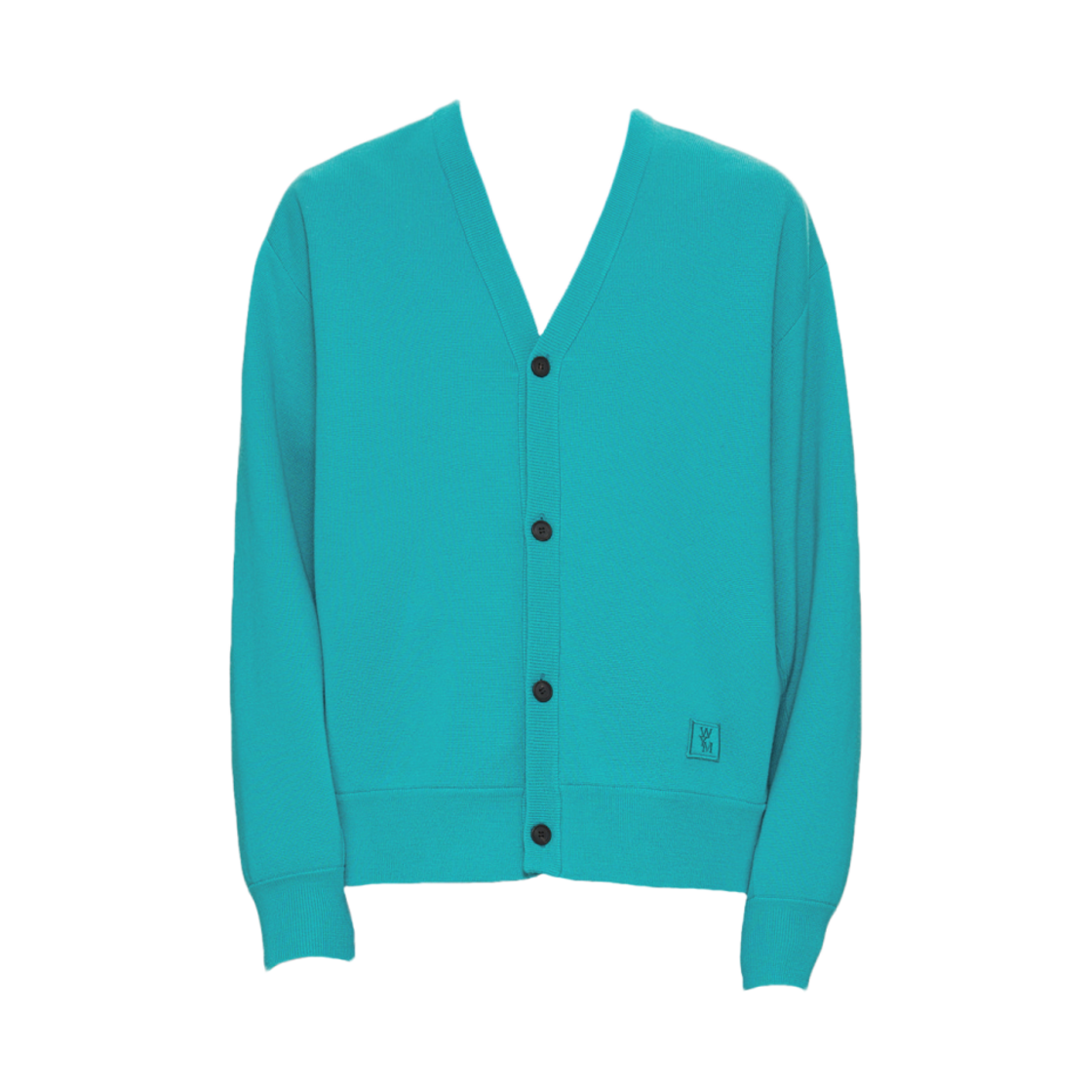 우영미 울 레더 라벨 가디건 블루 - 22FW(Wooyoungmi Wool Leather Label Cardigan Blue - 22FW) - 1