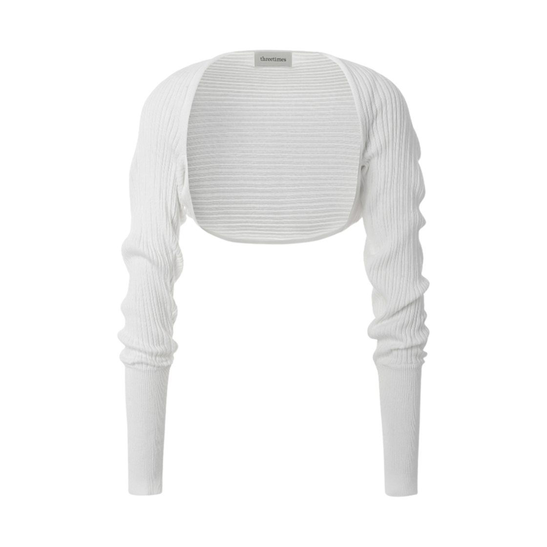 (W) 쓰리타임즈 골지 코튼 볼레로 화이트((W) Threetimes Golgi Cotton Bolero White)