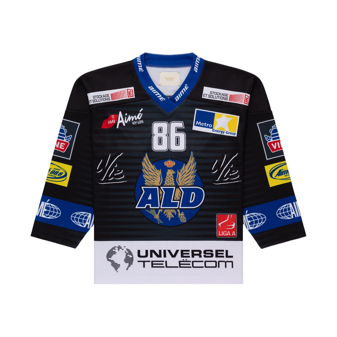 - Aime Leon Dore Team Hockey Jersey Jet Black