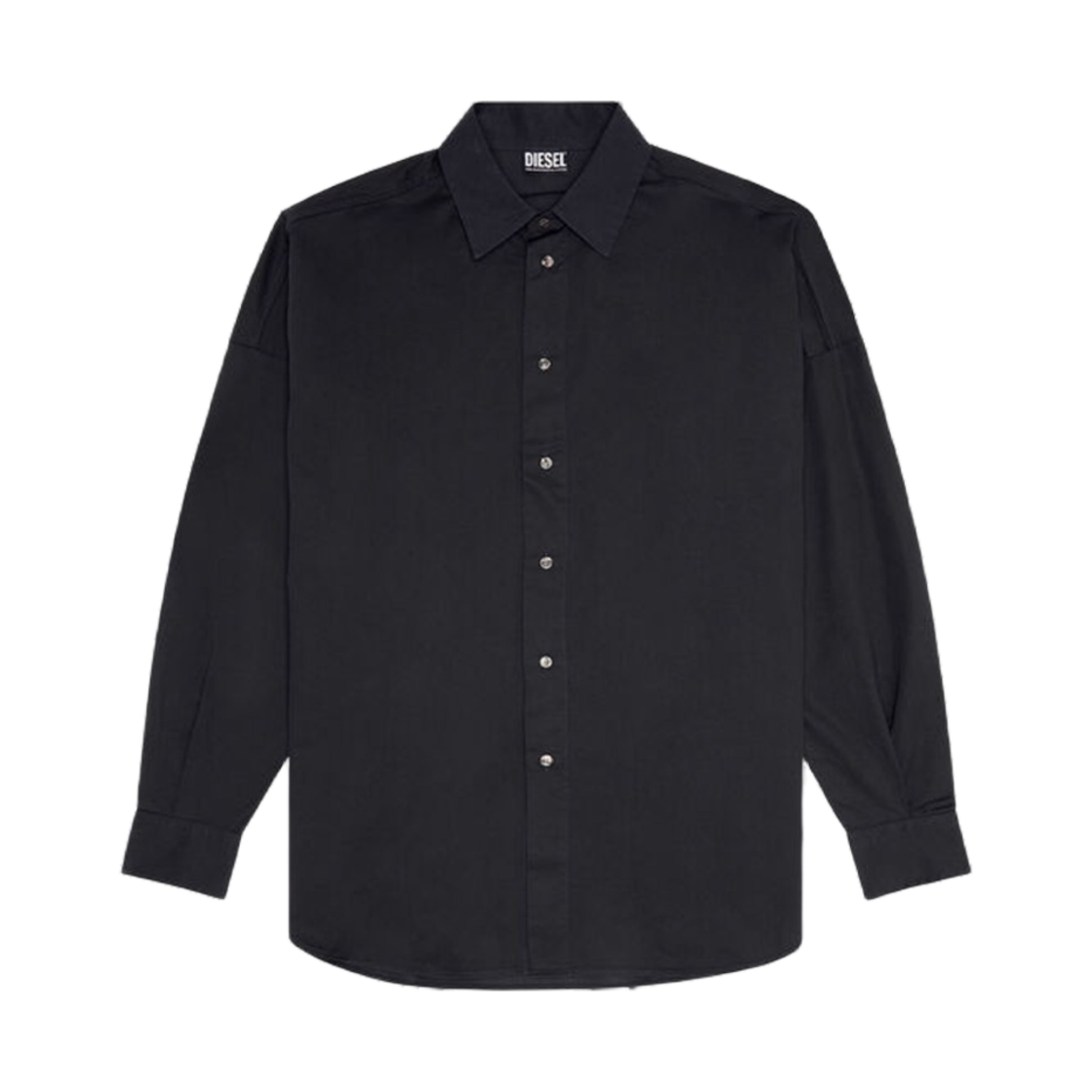 디젤 셔츠 맥시 로고 자수 블랙