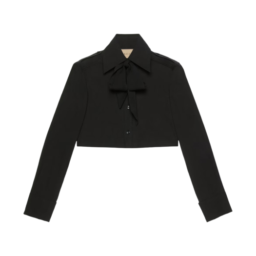 (W) Gucci Cotton Poplin Shirt Black