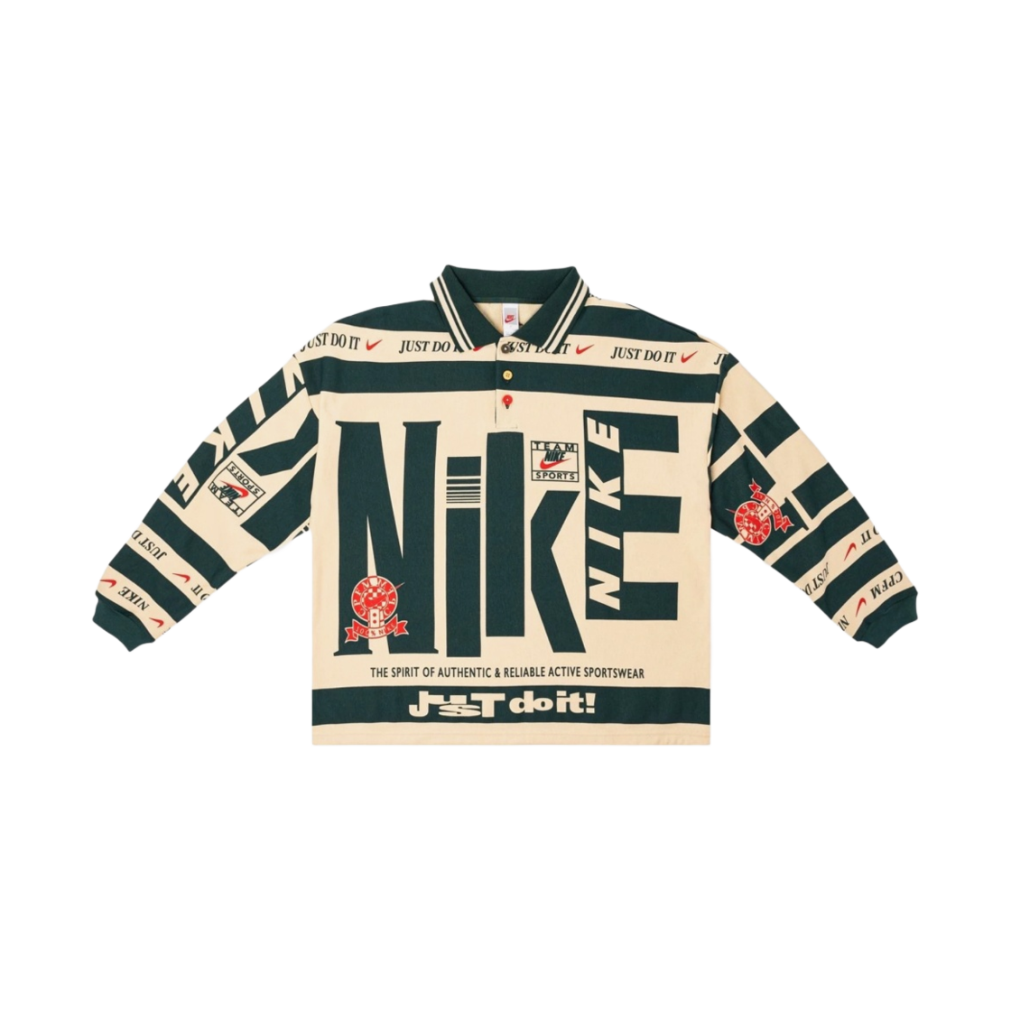 나이키 x CPFM 롱슬리브 폴로 내츄럴 - 아시아(Nike x Cactus Plant Flea Market Long Sleeve Polo Natural - Asia)