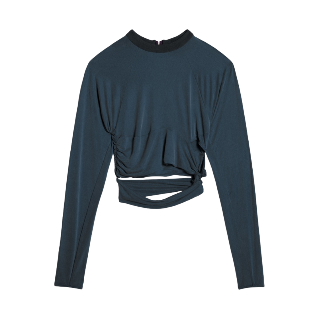 (W) 자크뮈스 르 티셔츠 에스펠로 노티드 컷아웃 티셔츠 네이비((W) Jacquemus Le T-Shirt Espelho Knotted Cut-Out T-Shirt Navy) - 1