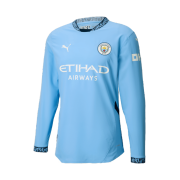 Manchester City 2024/25 Home Authentic LS Jersey Team Light Blue (Non Marking Ver.)