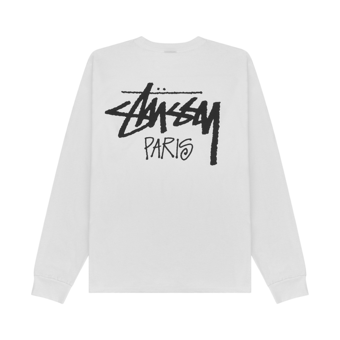 스투시 스탁 파리 롱슬리브 티셔츠 화이트(Stussy Stock Paris LS T-Shirt White)