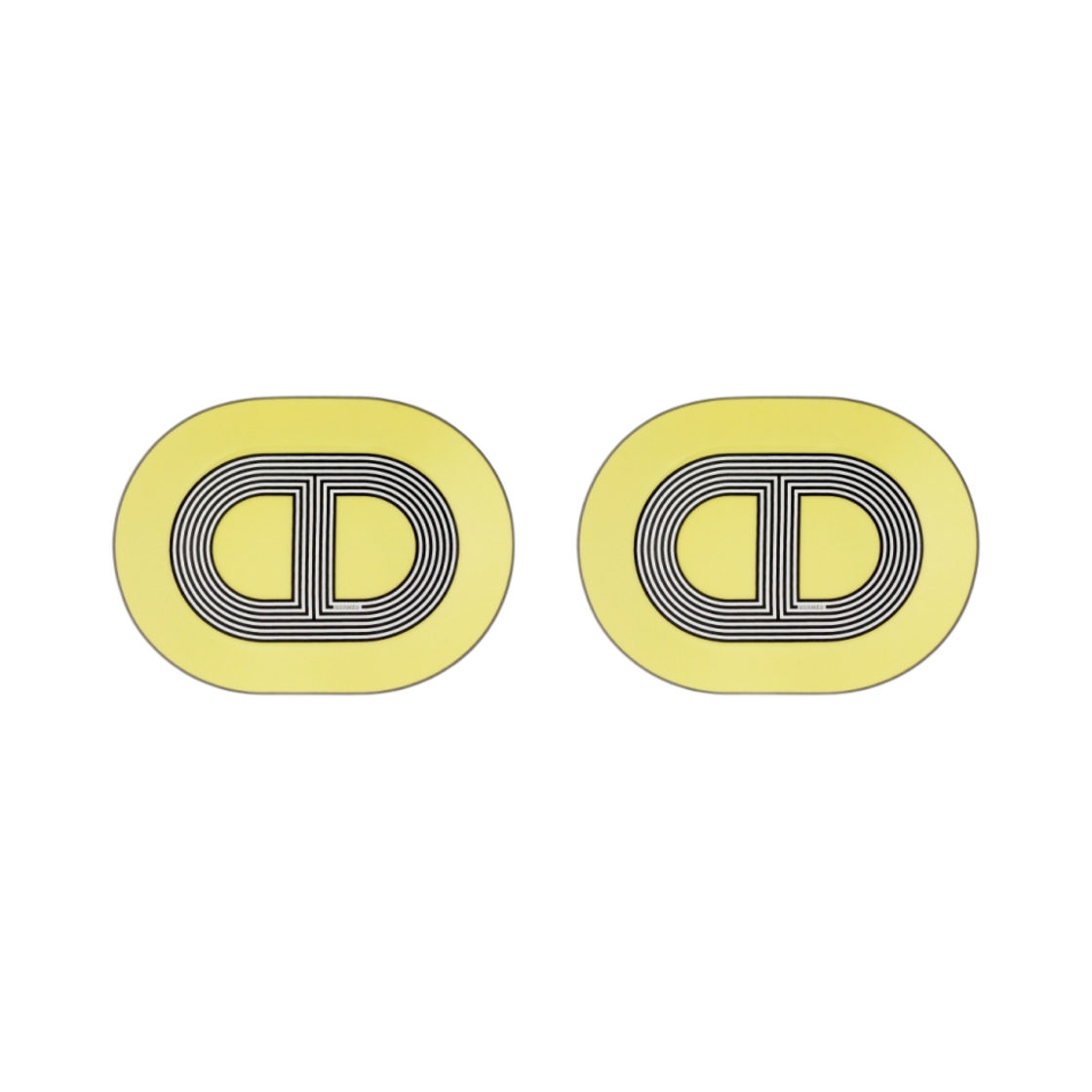 P032589P Hermes Rallye 24 Mini Oval Plate Yellow (2 Plates)