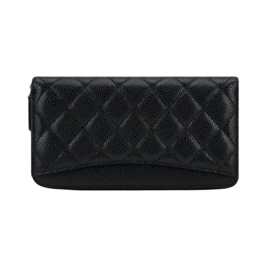 샤넬 클래식 롱 지퍼 지갑 그레인드 카프스킨 실버 메탈 블랙(Chanel Classic Long Zipped Wallet Grained Calfskin & Silver Black) - 2