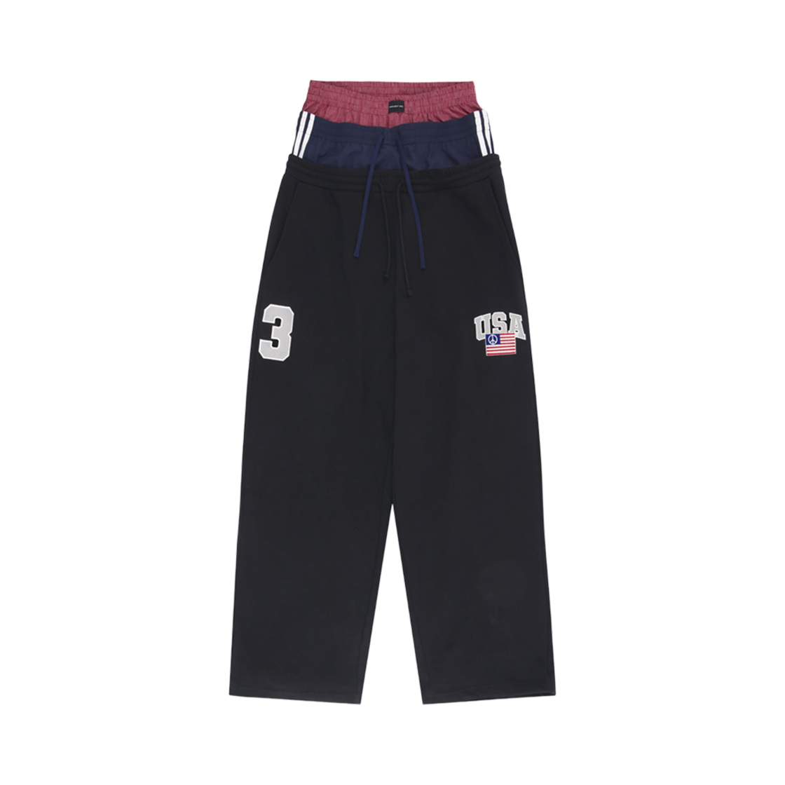 프로젝트 G/R 3 레이어드 스웨트 팬츠 블랙(Project G/R 3 Layered Sweat Pants Black)
