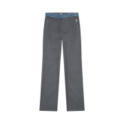 Diesel P-Gold-A Wool Pants with Denim Waistband Grey