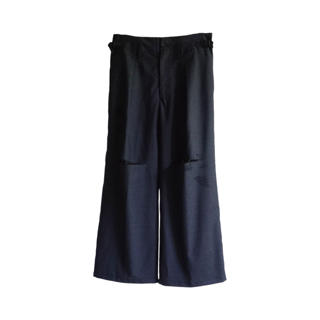 ANC-PT39-C-1 Ancellm Wool Damage Wide Slacks Charcoal