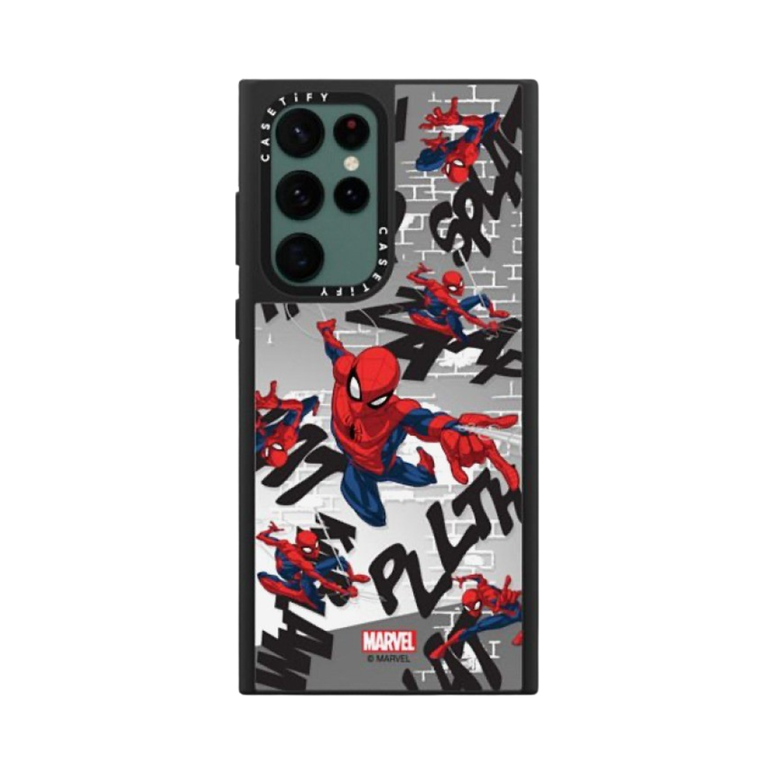케이스티파이 x 마블 갤럭시 스파이더맨 패턴 미러 케이스 실버 미러 블랙 범퍼(Casetify x Marvel Glaxy Spider-Man Pattern Mirror Case Silver Mirror Black Bumper) - 3