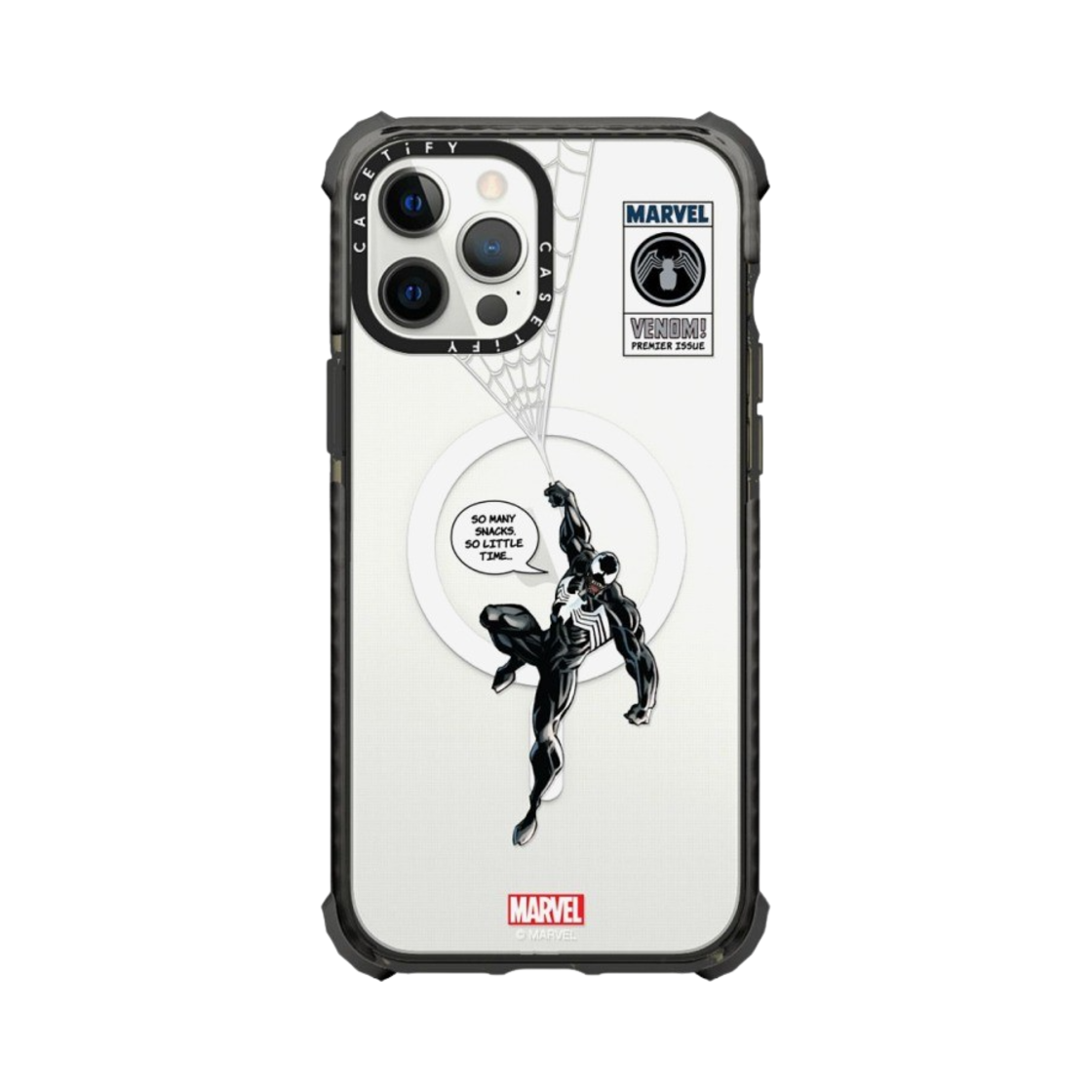 케이스티파이 x 마블 아이폰 베놈 행잉 맥세이프 울트라 임팩트 케이스 클리어 블랙(Casetify x Marvel iPhone Venom Hanging Magsafe Ultra Impact Case Clear Black) - 1