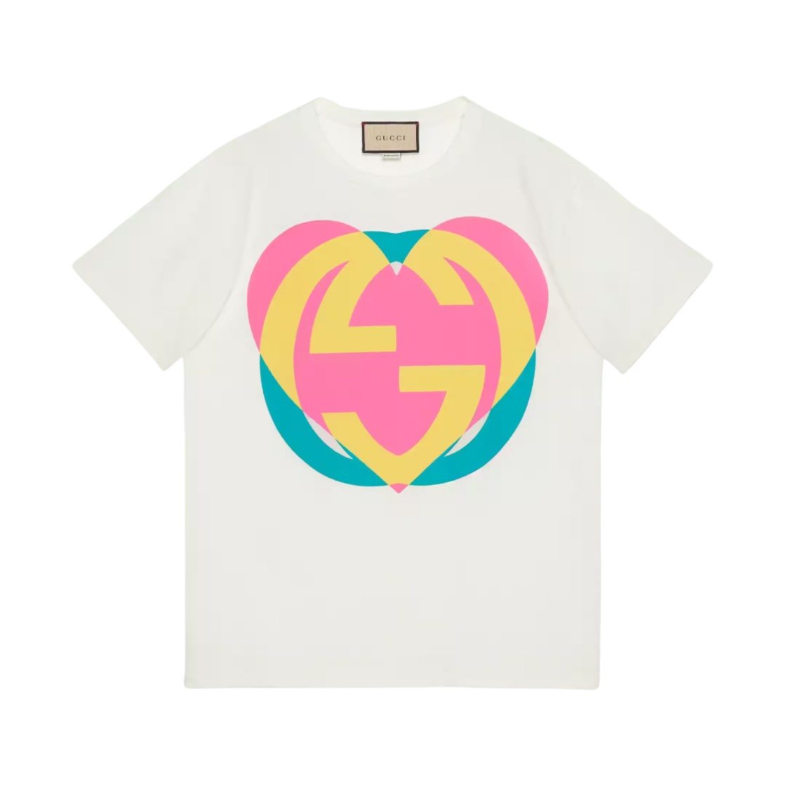(W) 구찌 인터로킹 G 하트 티셔츠 화이트((W) Gucci Interlocking G Heart T-Shirt White) - 1