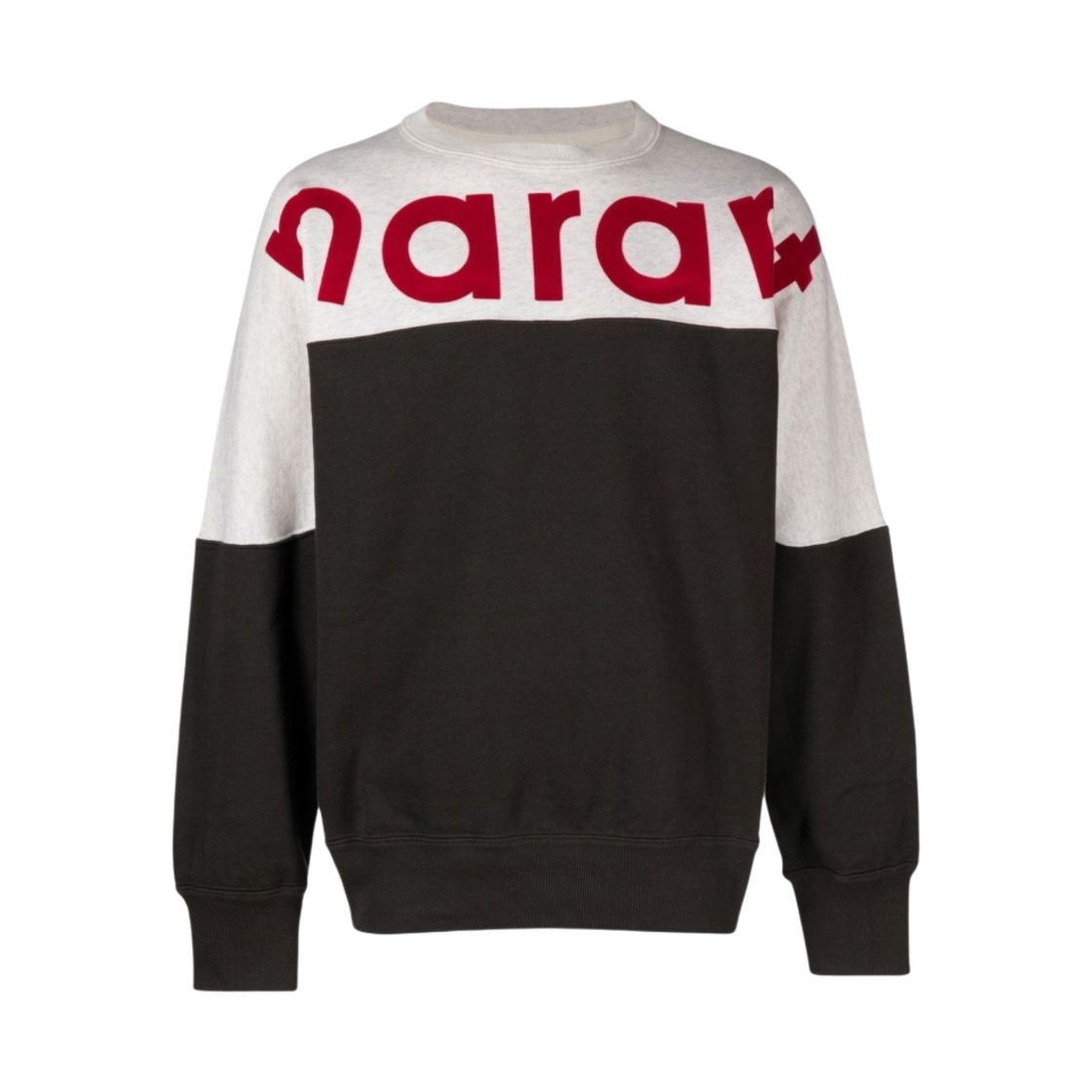 SW0031HA-A1M06H-FKRD Isabel Marant Howley Two Tone Logo Sweatshirt Faded Black Red - 23SS