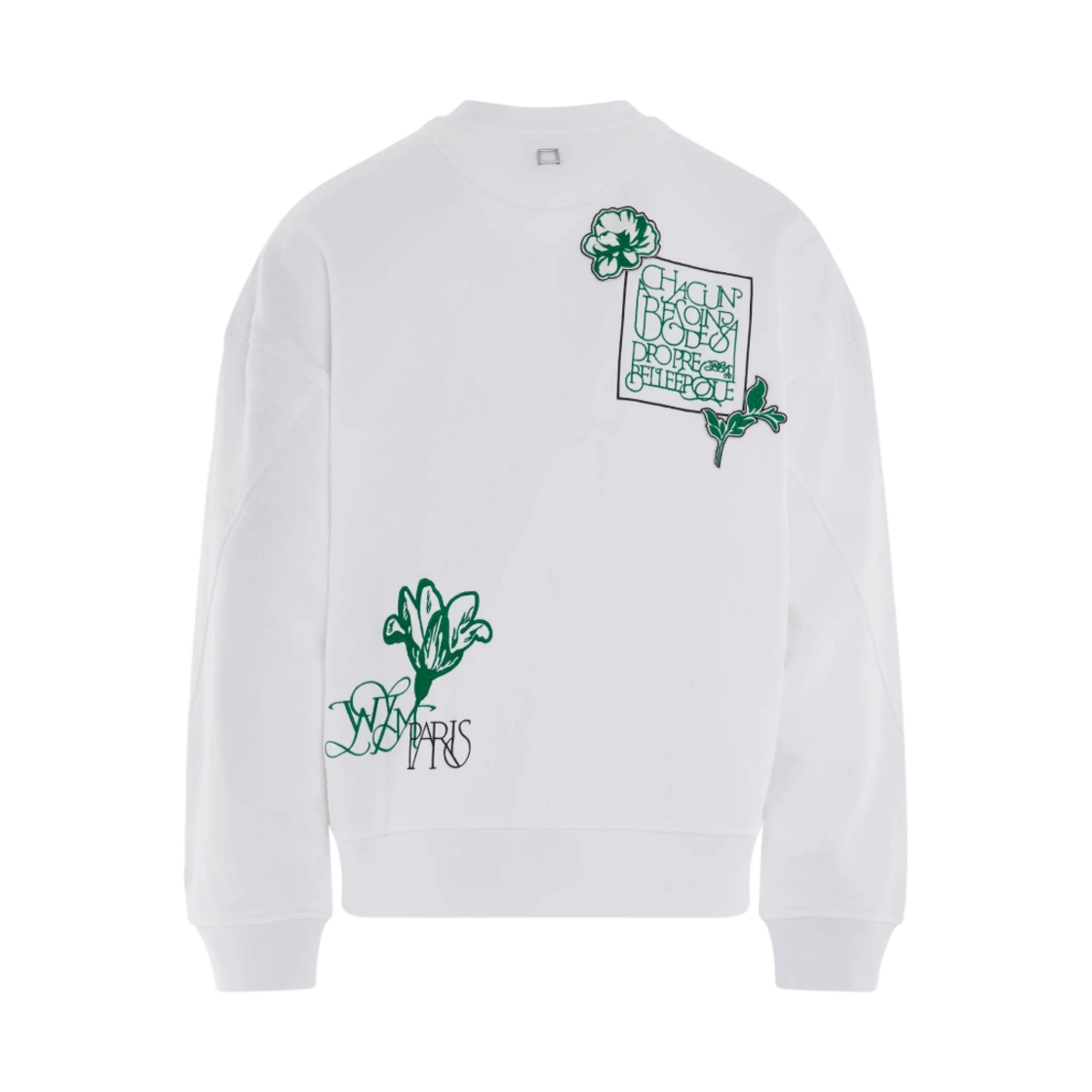 우영미 그린 그래픽 자수 스웨트셔츠 화이트(Wooyoungmi Embroidered Green Graphic Sweatshirt White) - 2