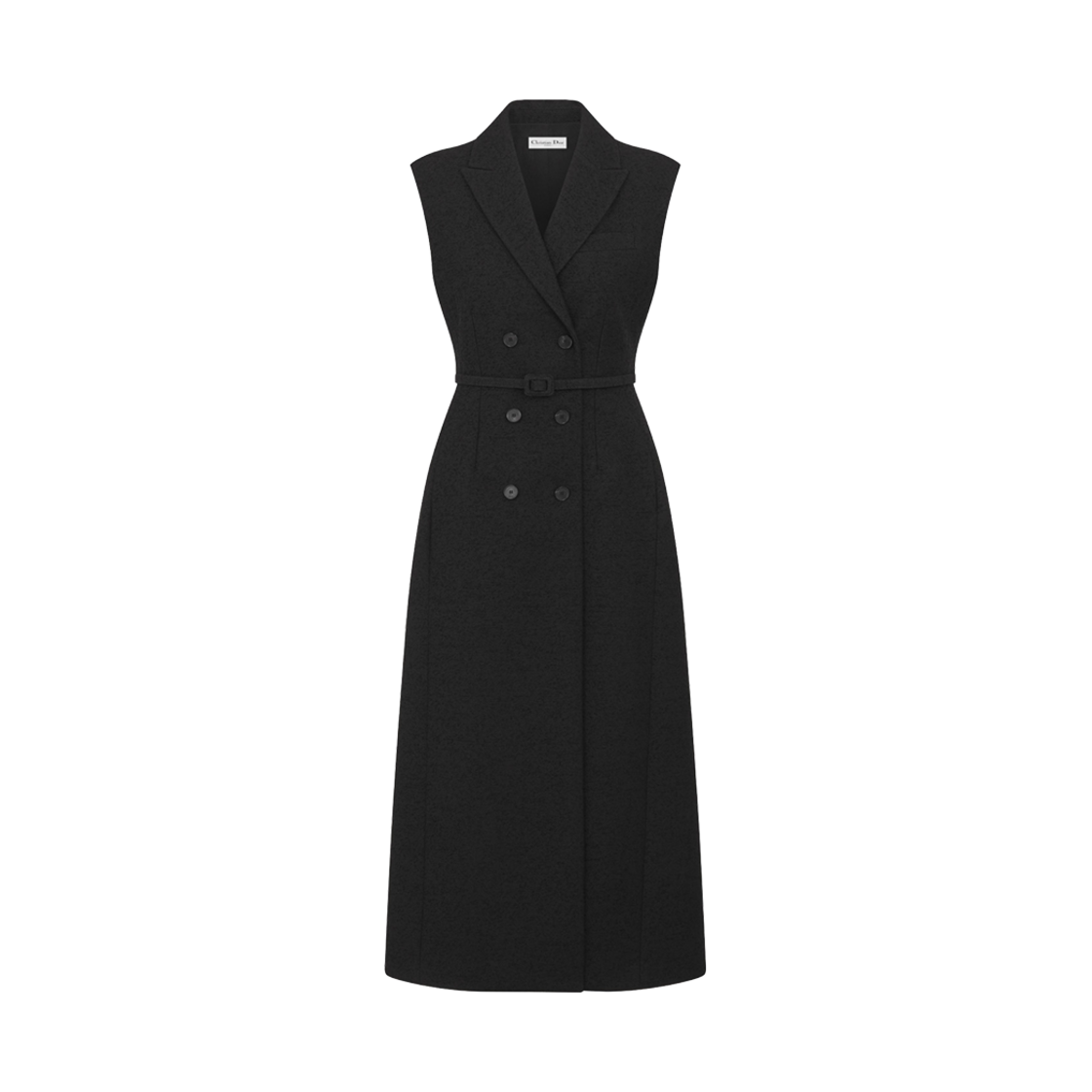 421R91A1761-X9000 (W) Dior Mid-Length Blazer Dress Black Virgin Wool Cotton Boucle