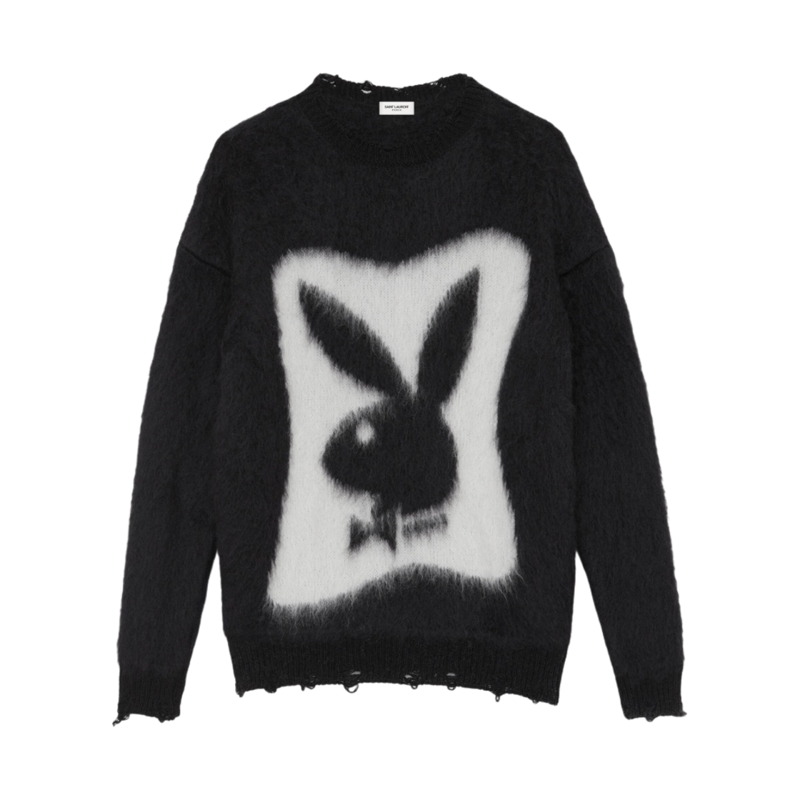 (W) 생로랑 모헤어 플레이보이 스웨터 블랙((W) Saint Laurent Mohair Playboy Sweater Black)