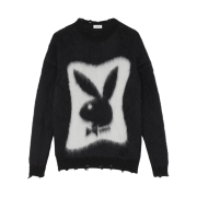 (W) Saint Laurent Mohair Playboy Sweater Black
