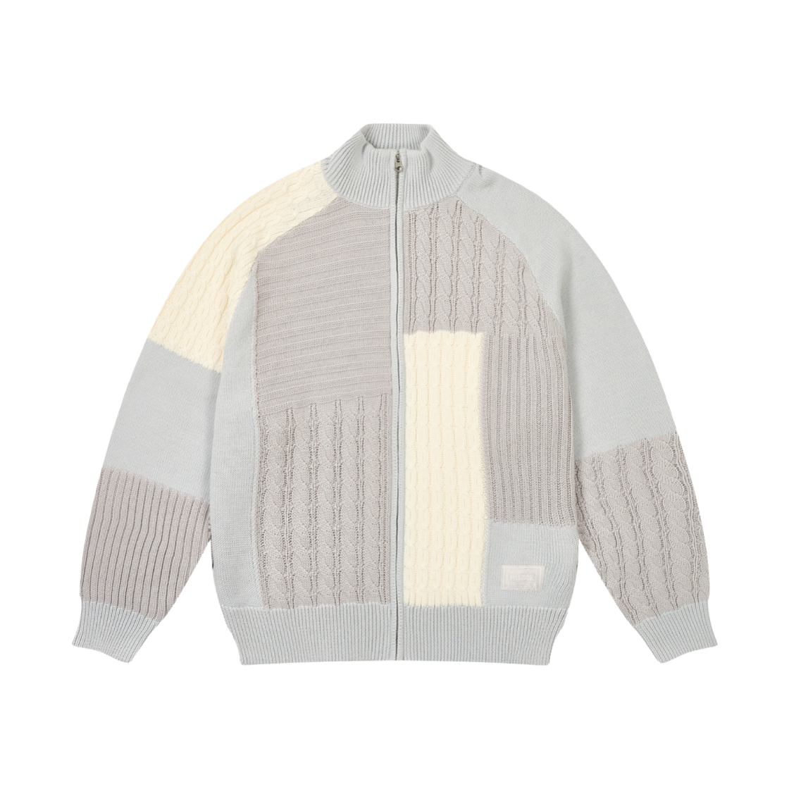 Palace パレス PATCHWORK ZIP KNIT WHITE 팔라스 패치워크 집 니트 화이트 - 25SS | Palace | KREAM
