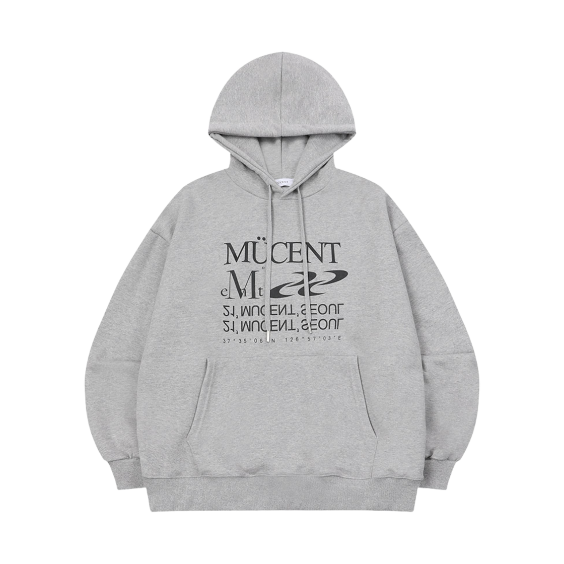 P00000MW_G MUCENT Essential Lettering Hood Gray