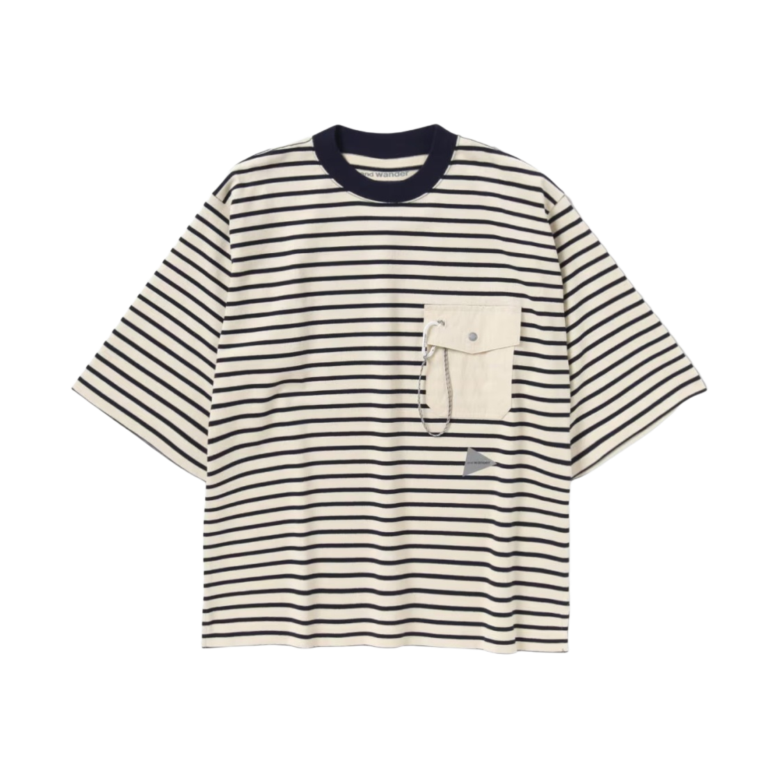 5744184305-031 And Wander Stripe pocket H/S  T-Shirt White