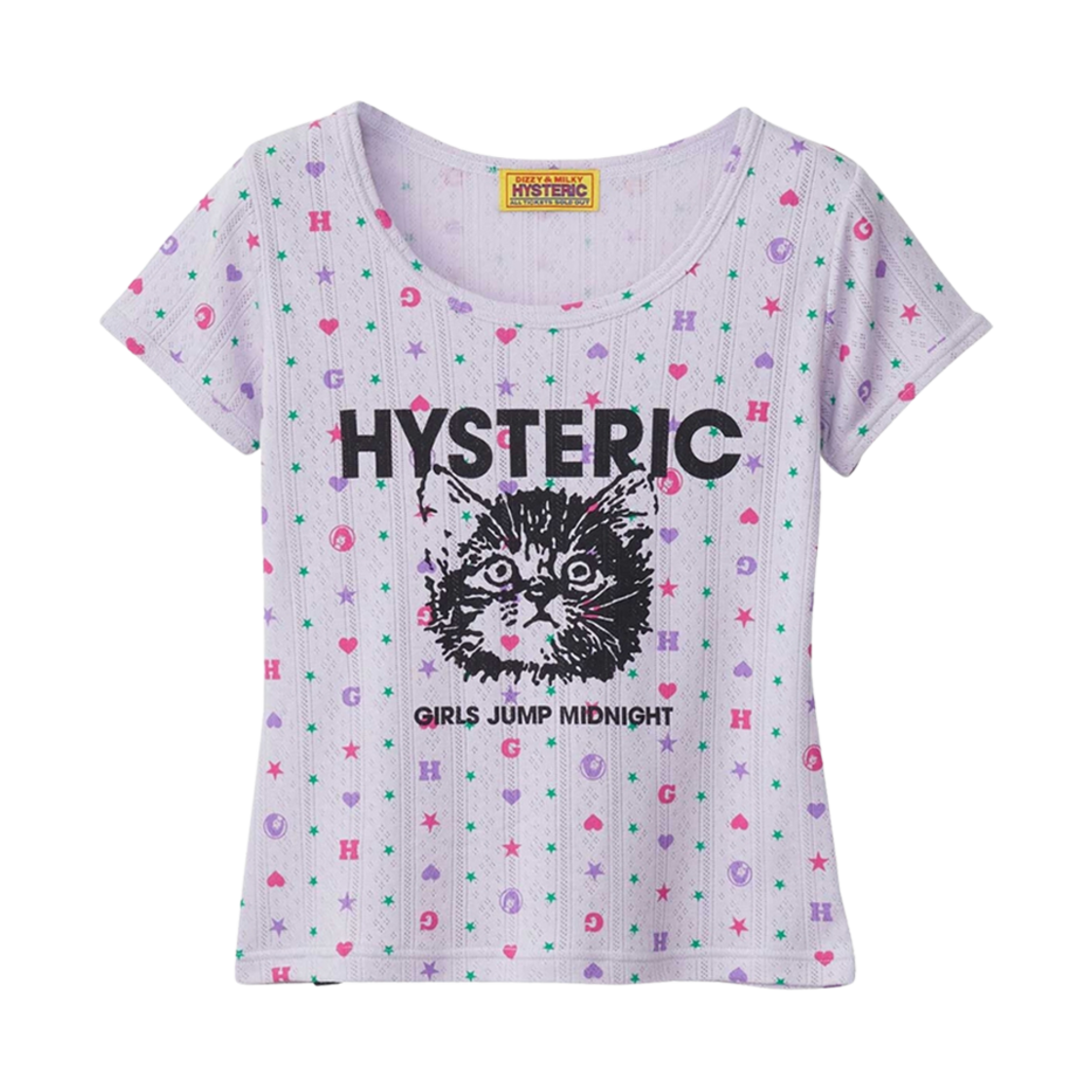 (W) 히스테릭 글래머 걸스 점프 미드나잇 치비 티셔츠 퍼플((W) Hysteric Glamour Girls Jump Midnight Chibi T-Shirt Purple) - 1