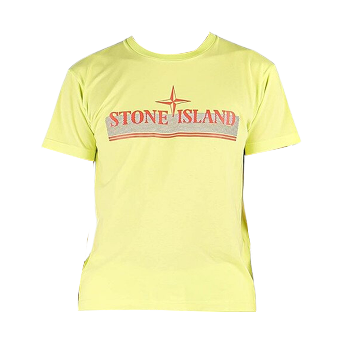 76152NS92-V0031 Stone Island 2NS92 30/1 Cotton Jersey Tricromia One Print Garment Dyed T-Shirt Lemon - 22SS