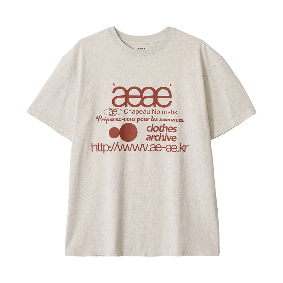 에이이에이이 웹 로고 티셔츠 오트밀