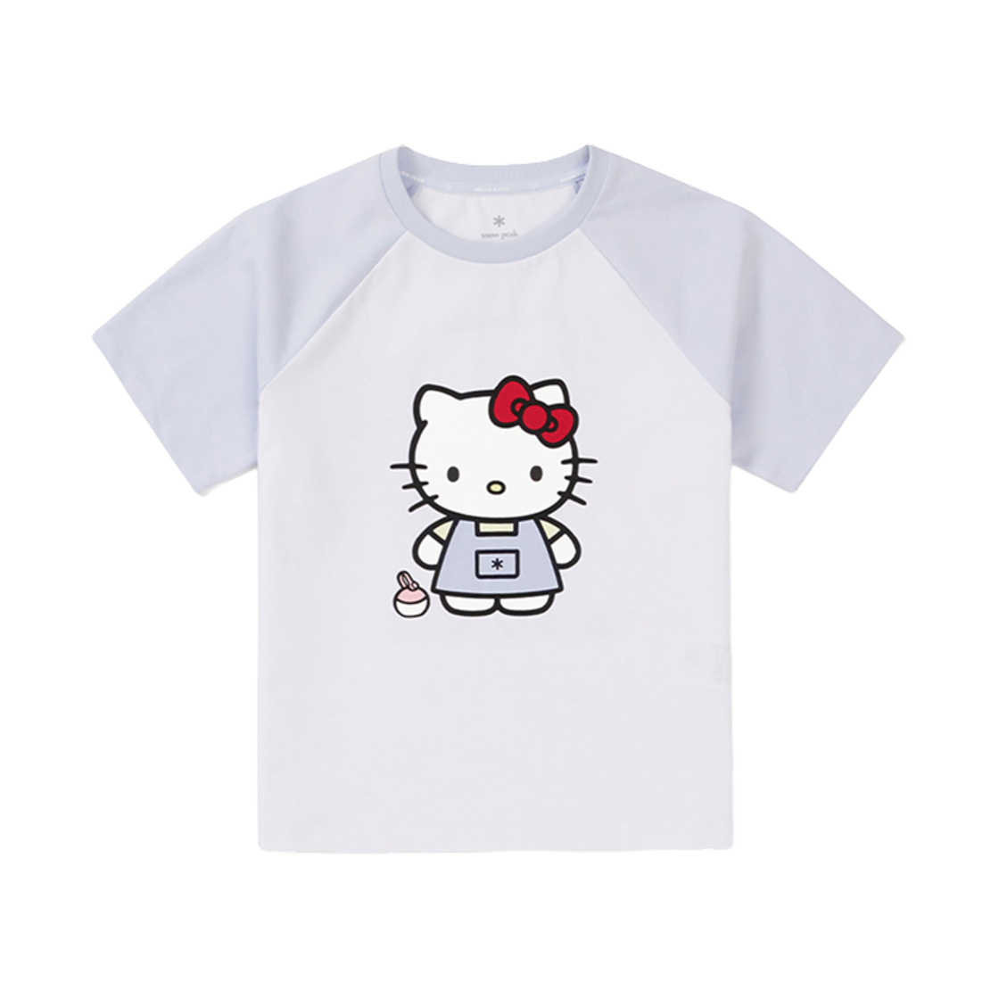 (키즈) 스노우피크 x 헬로 키티 그래픽 숏슬리브 티셔츠 라이트 블루((Kids) Snow Peak x Hello Kitty Graphic Short Sleeve T-Shirt Light Blue)