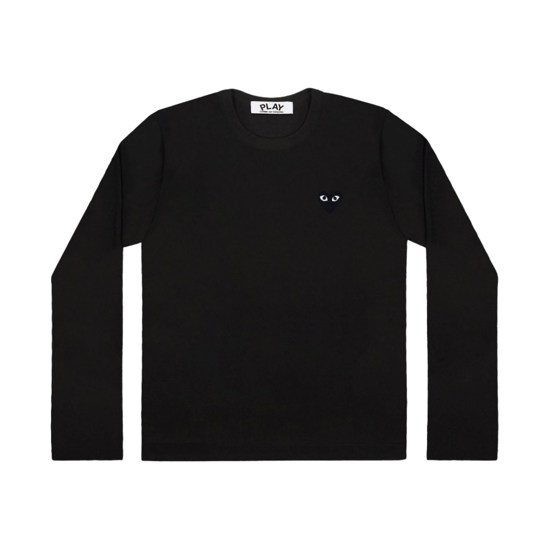 (W) 플레이 꼼데가르송 블랙 하트 롱슬리브 티셔츠 블랙((W) Play Comme des Garcons Black Heart LS T-Shirt Black)