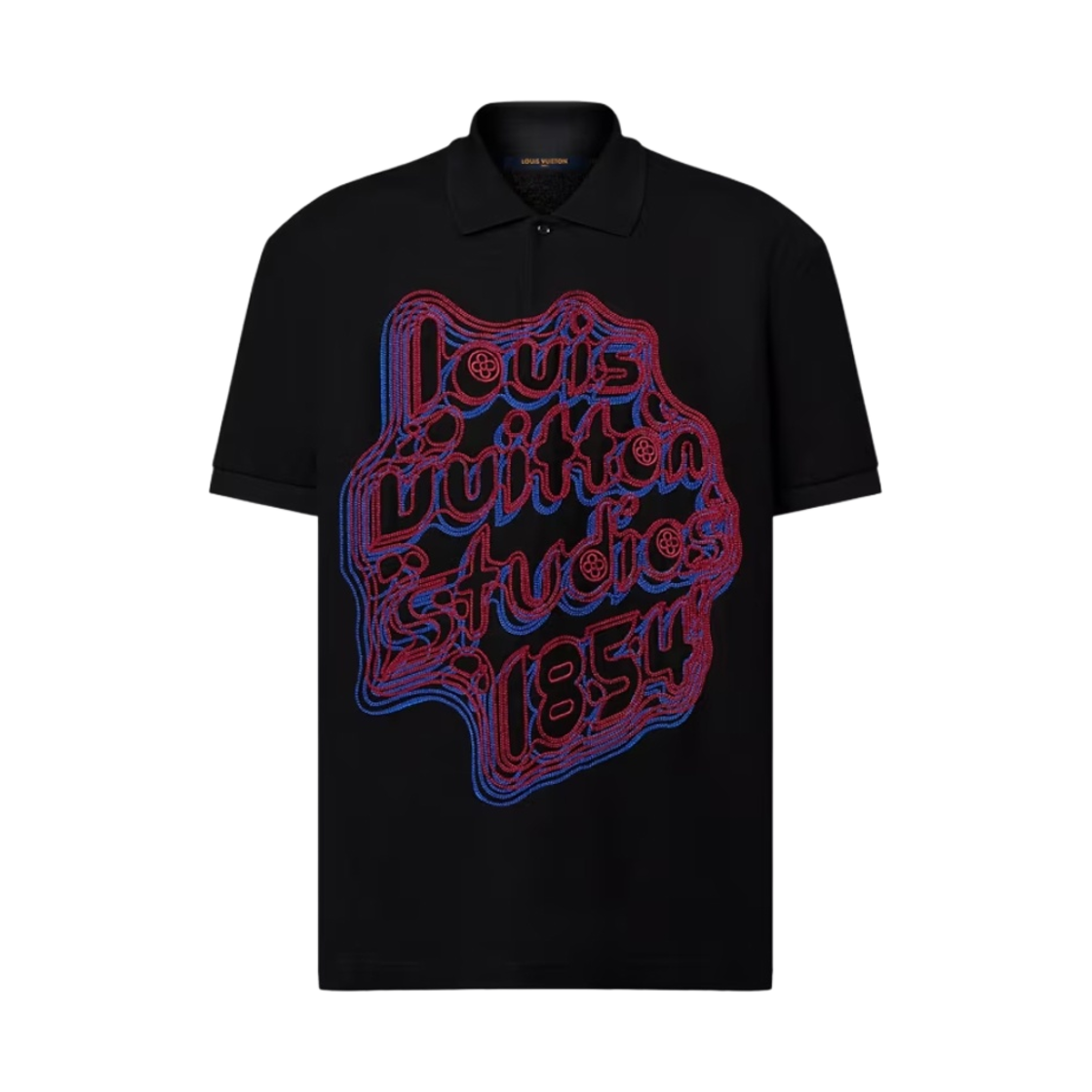 루이비통 자수 코튼 피케 폴로 블랙(Louis Vuitton Embroidered Cotton Pique Polo Black) - 1