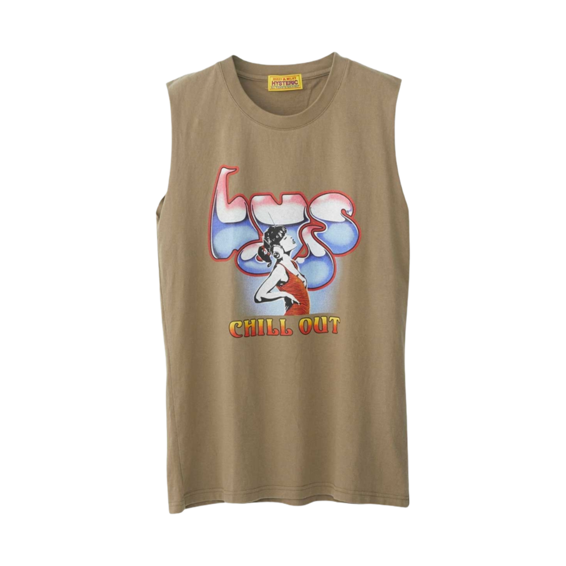 (W) 히스테릭 글래머 사운드 오브 칠 아웃 슬리브리스 카키((W) Hysteric Glamour Sound of Chill Out Sleeveless Khaki) - 1