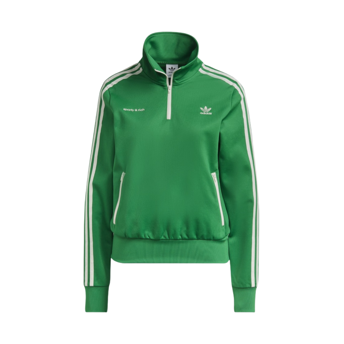 (W) 아디다스 x 스포티 앤 리치 하프집 트랙 자켓 그린 - KR 사이즈((W) Adidas x Sporty & Rich Half-Zip Track Jacket Green - KR Sizing)