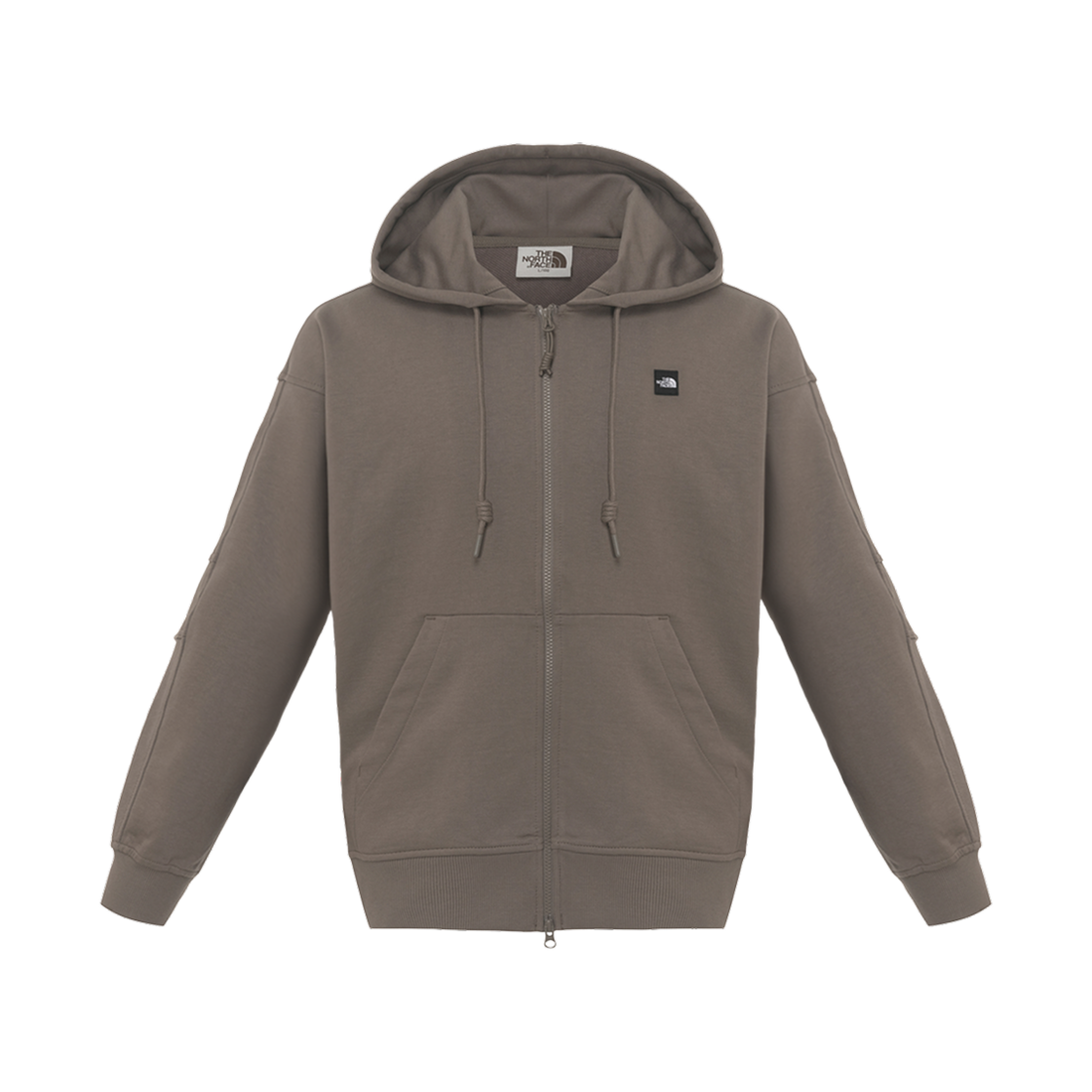 NJ5JR02L The North Face Essential Hood Zip Up Beige Brown - 25SS