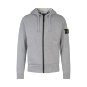 Stone Island 64251 Cotton Fleece Full Zip Hooded Sweatshirt Grey - 23SS