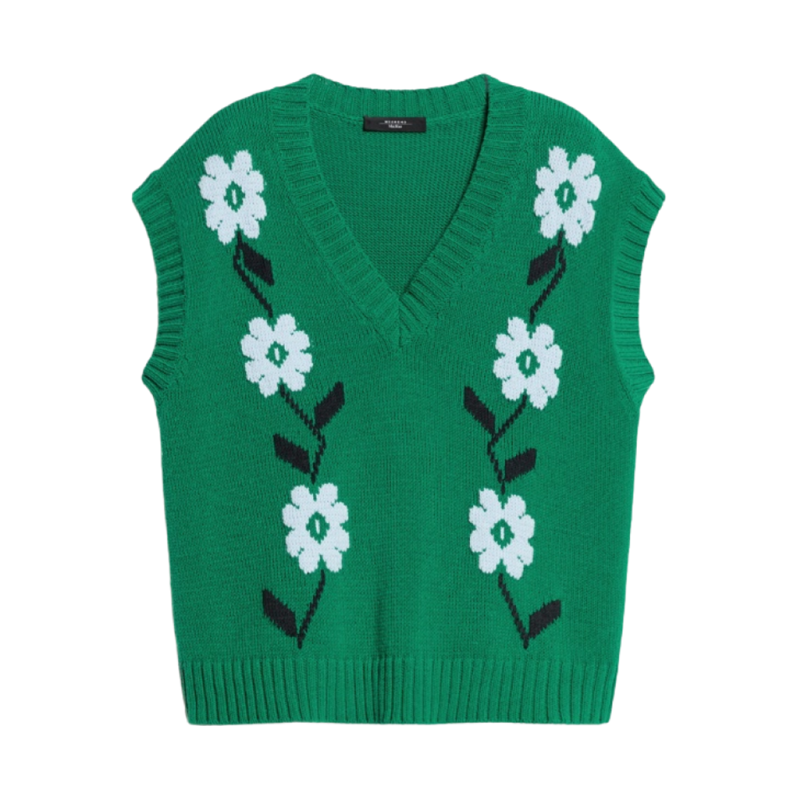 (W) 위켄드 막스마라 오스트리아 코튼 니트 조끼 그린((W) Weekend Max Mara Austria Cotton Knit Vest Green) - 1