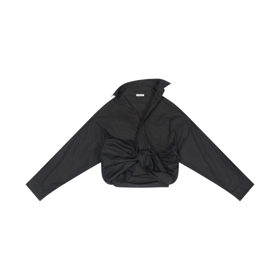 (W) 발렌시아가 리프티드 칼라 셔츠 블랙((W) Balenciaga Lifted Collar Shirt Black) - 2