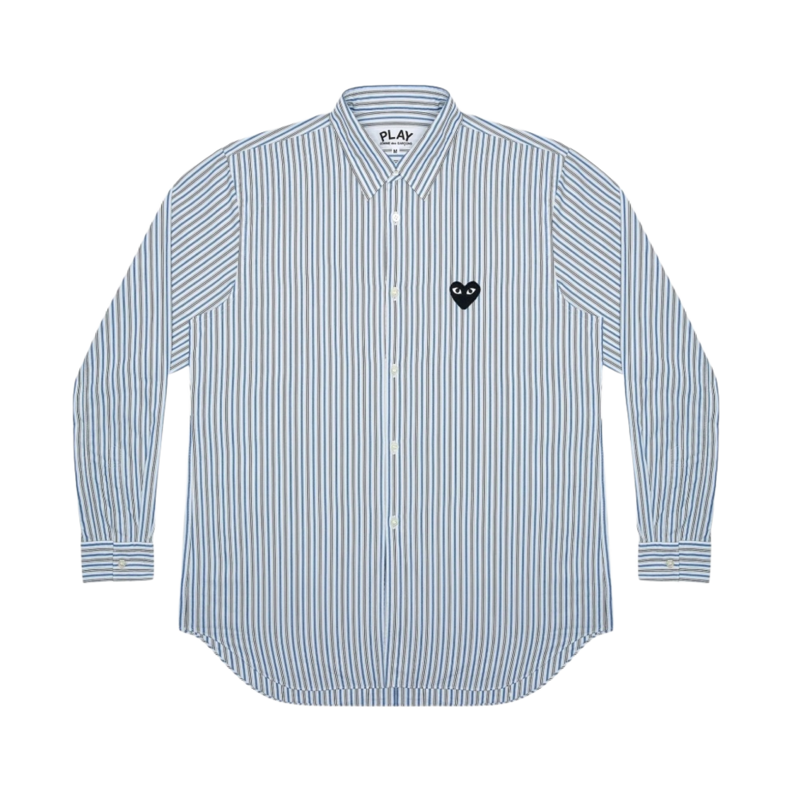 플레이 꼼데가르송 스트라이프 블랙 하트 셔츠 화이트