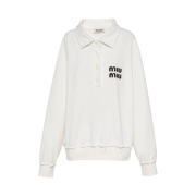 (W) Miu Miu Cotton Polo Sweatshirt White