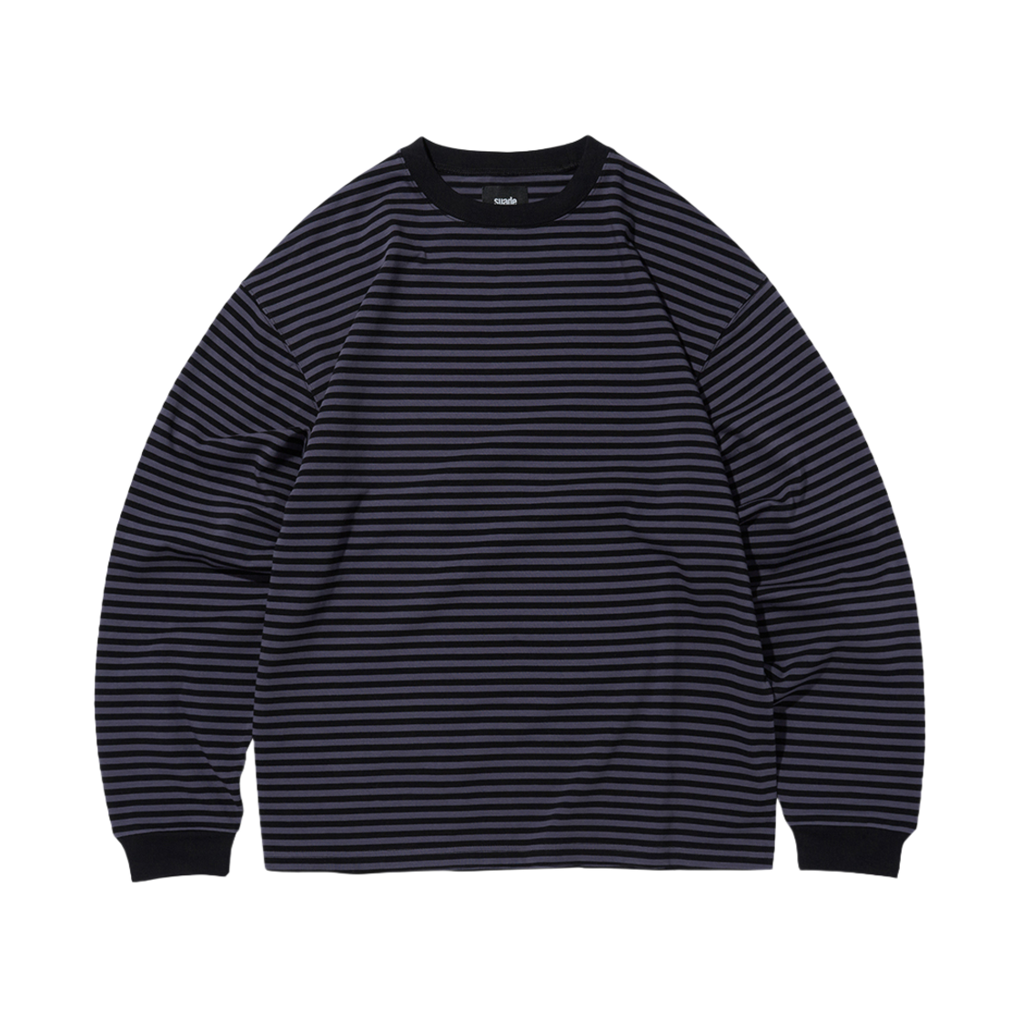 스웨이드 스트라이프 롱슬리브 블랙(Suade Stripe Long Sleeve Black)