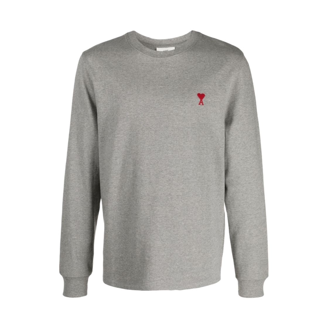 아미 스몰 하트 로고 롱슬리브 티셔츠 헤더 그레이 그리 신 - 21FW(AMI de Coeur LS T-Shirt Heather Grey Gris Chine - 21FW) - 1