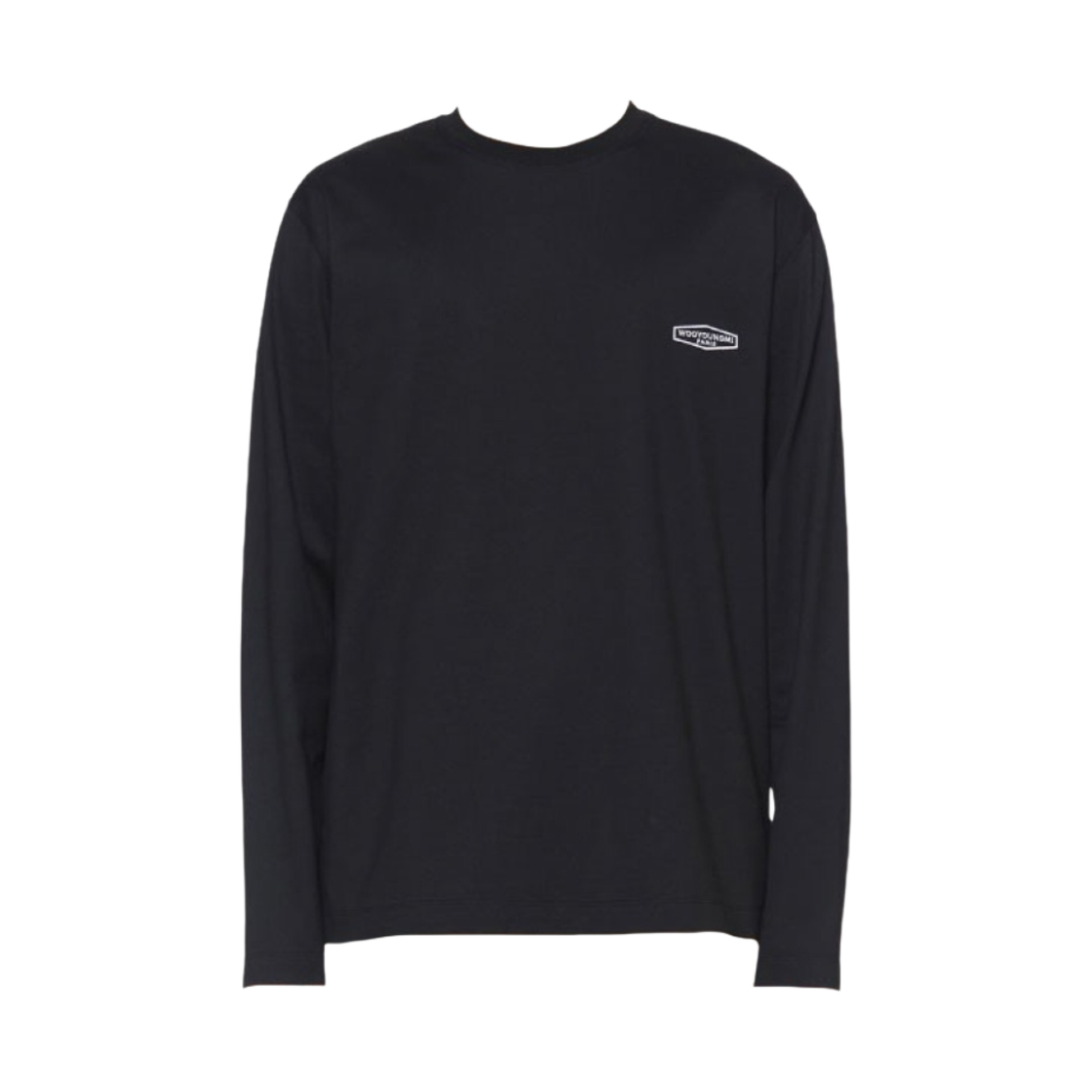 우영미 코튼 백로고 롱슬리브 티셔츠 블랙 - 21FW