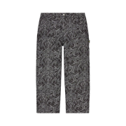 Supreme Script Jacquard Double Knee Denim Painter Pants Washed Black - 22FW