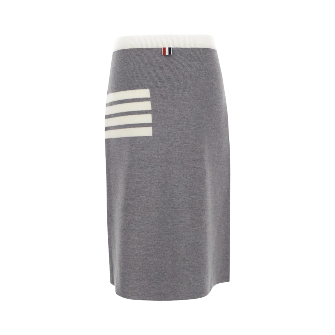 (W) 톰브라운 더블 페이스 메리노 사선 A라인 스커트 라이트 그레이((W) Thom Browne Double Face Merino 4-Bar A-Line Skirt Light Grey) - 2