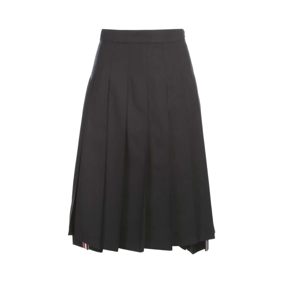 (W) 톰브라운 슈퍼 120수 트윌 빌로우 니 플리츠 스커트 네이비((W) Thom Browne Super 120S Twill Below Knee Pleated Skirt Navy) - 1