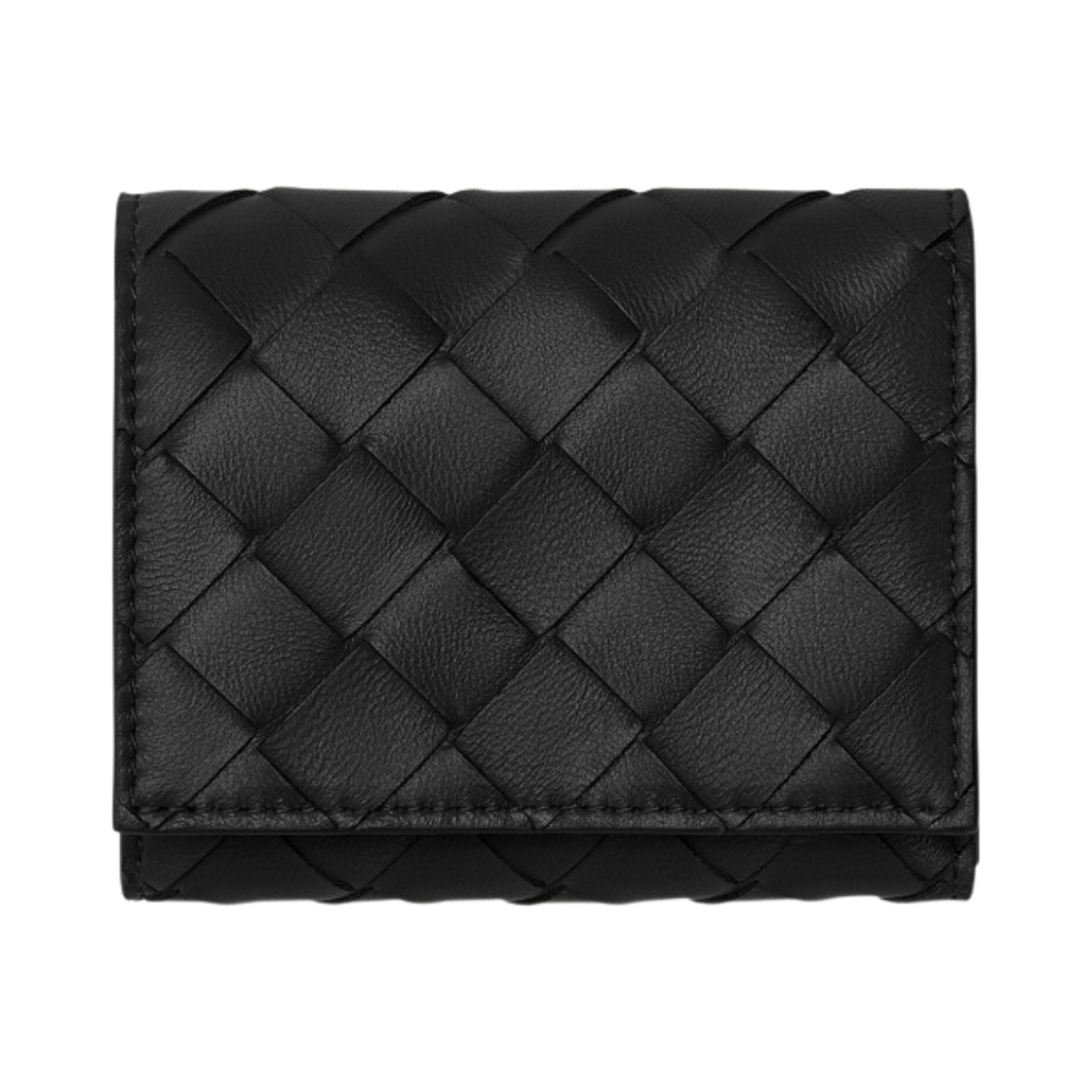 667134VCPP28425 Bottega Veneta Tri-Fold Zip Wallet Black