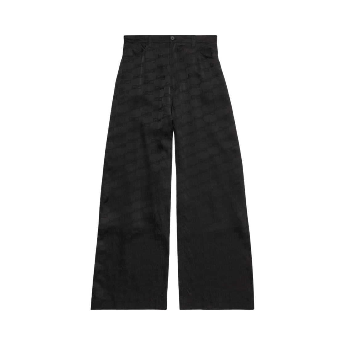 (W) 발렌시아가 BB 모노그램 로우 웨이스트 플루이드 팬츠 블랙((W) Balenciaga BB Monogram Low Waist Fluid Pants Black) - 1