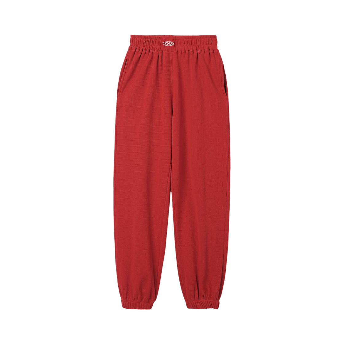 LPT-JG-WF-RD Menasoo Track Logo Waffle Jogger Pants Red