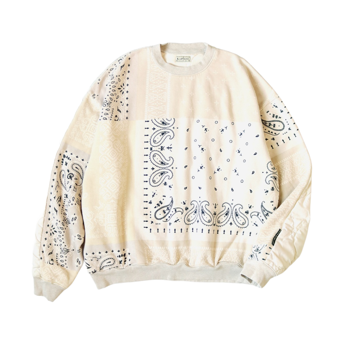 캐피탈 플리스 반다나 패턴 비부악 빅 스웨트셔츠 키나리